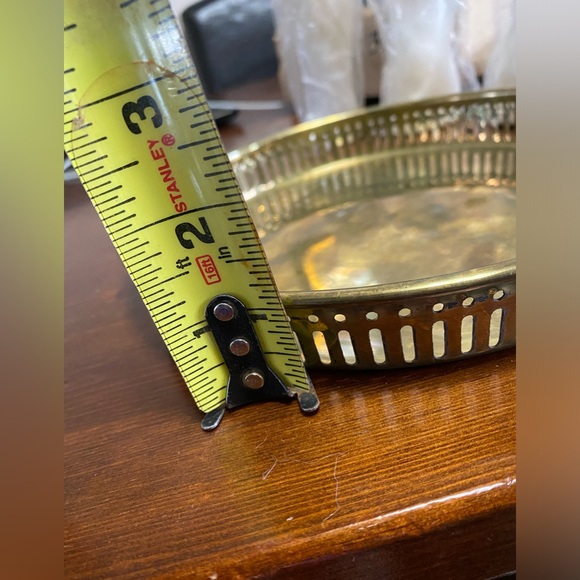 Vintage Set of 6 Brass shot cups Cordials w/ Tray Silver Lined, India - W/ box - Picture 8 of 13